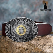 Men’s And Women’s Floral Letter Buckle Belts O