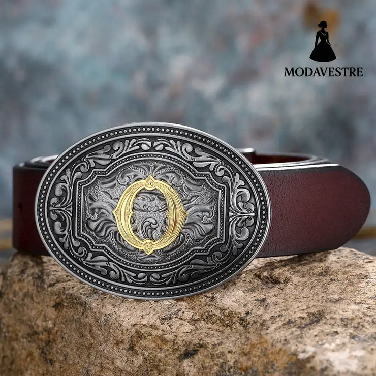 Men’s And Women’s Floral Letter Buckle Belts O