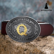 Men’s And Women’s Floral Letter Buckle Belts Q