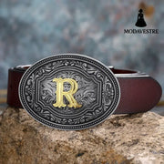 Men’s And Women’s Floral Letter Buckle Belts R