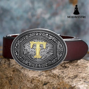 Men’s And Women’s Floral Letter Buckle Belts T