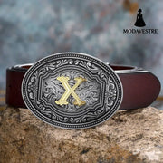 Men’s And Women’s Floral Letter Buckle Belts X