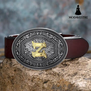 Men’s And Women’s Floral Letter Buckle Belts Z