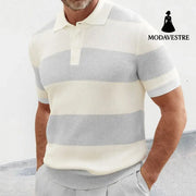 Mens Clothing Summer Fashion Lapel Sweater Short Sleeve Men Clothing Men Wears Light Grey / 2XL