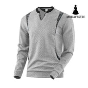 Men’s Contrast Color Pullover Sweater