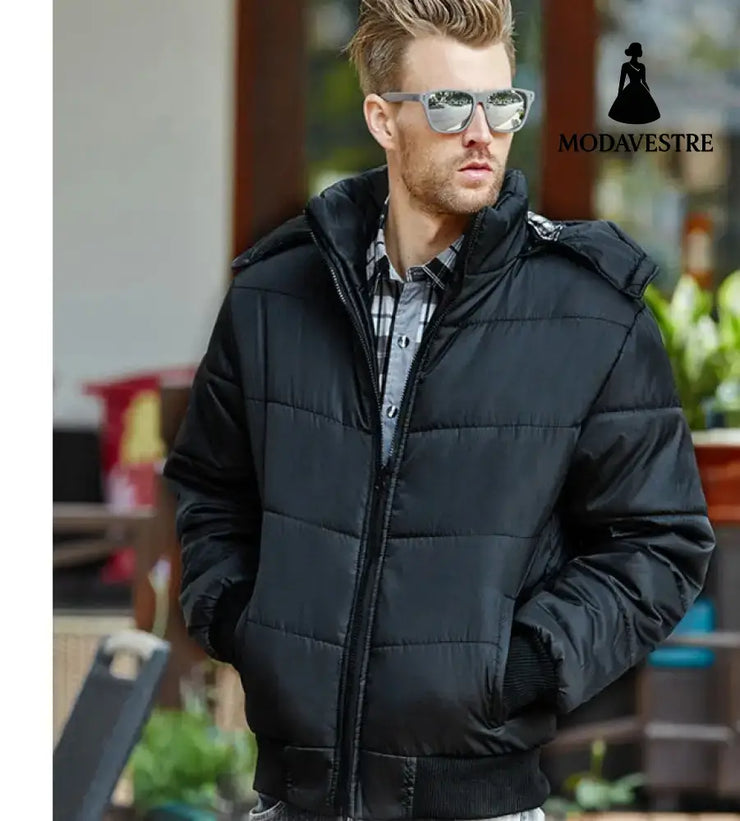 Men’s cotton clothing Autumn and winter hooded Korean version of the thick cotton jacket explosion models middle-aged