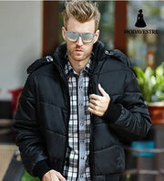 Men’s cotton clothing Autumn and winter hooded Korean version of the thick cotton jacket explosion models middle-aged