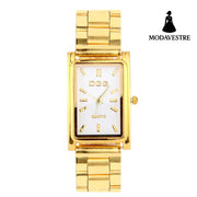 Men’s Gold Square Watch Head Pin Buckle Quartz Watch 1color Accessory