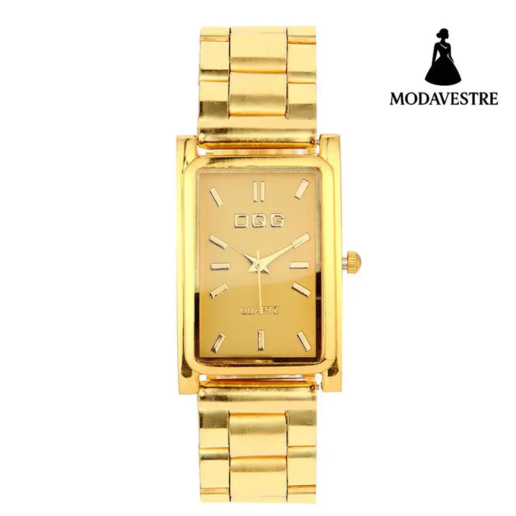 Men’s Gold Square Watch Head Pin Buckle Quartz Watch 3Color Accessory