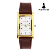 Men’s Gold Square Watch Head Pin Buckle Quartz Watch 4Color Accessory