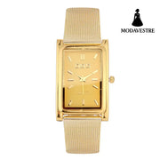 Men’s Gold Square Watch Head Pin Buckle Quartz Watch Accessory
