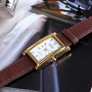 Men’s Gold Square Watch Head Pin Buckle Quartz Watch Accessory