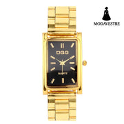 Men’s Gold Square Watch Head Pin Buckle Quartz Watch Accessory