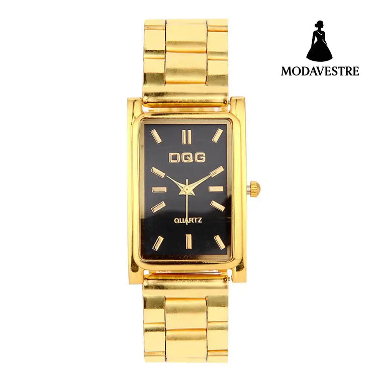 Men’s Gold Square Watch Head Pin Buckle Quartz Watch Accessory