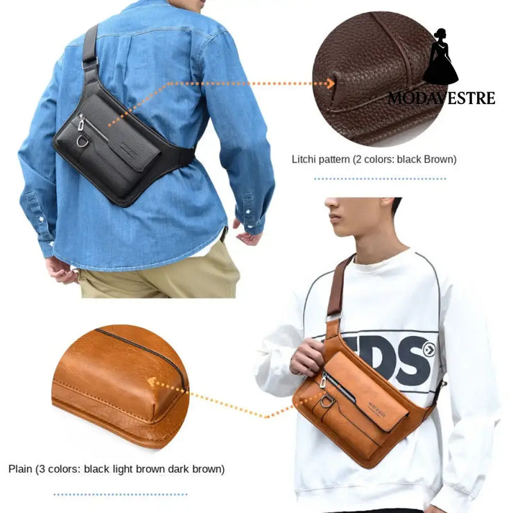 Men’s large capacity waterproof chest bag large capacity crossbody bag shoulder bag