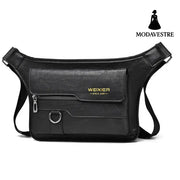 Men’s large capacity waterproof chest bag large capacity crossbody bag shoulder bag Plain Black