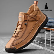 Men's mid top Martin boots outdoor casual workwear stitched men's shoes - MODAVESTRE