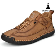 Men's mid top Martin boots outdoor casual workwear stitched men's shoes - MODAVESTRE