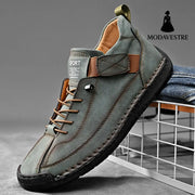 Men's mid top Martin boots outdoor casual workwear stitched men's shoes - MODAVESTRE