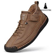 Men's mid top Martin boots outdoor casual workwear stitched men's shoes - MODAVESTRE