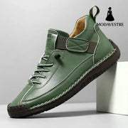Men's mid top Martin boots outdoor casual workwear stitched men's shoes - MODAVESTRE