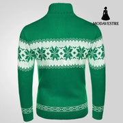 Men’s New Pullover Sweater Autumn And Winter Long Sleeved Christmas Casual Fashion Jacquard Knitted Sweater Clothing