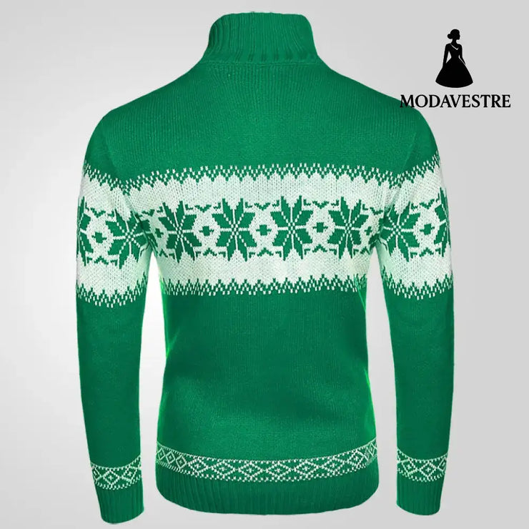 Men’s New Pullover Sweater Autumn And Winter Long Sleeved Christmas Casual Fashion Jacquard Knitted Sweater Clothing