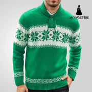 Men’s New Pullover Sweater Autumn And Winter Long Sleeved Christmas Casual Fashion Jacquard Knitted Sweater Clothing