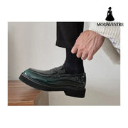 Men’S Shoes Low-Top Thick-Soled Personality Trend All-Match Spring New Breathable Footwear Korean Casual Leather Shoes