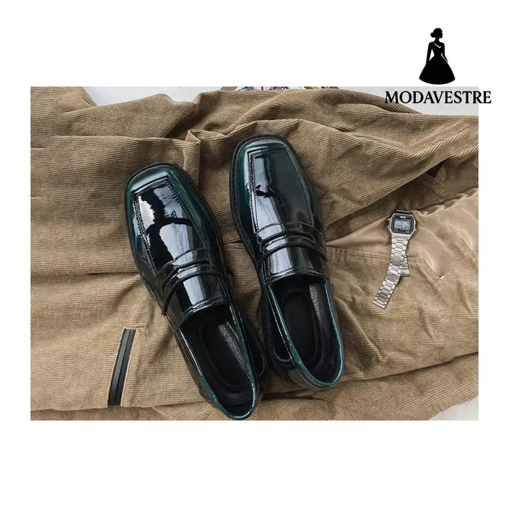 Men’S Shoes Low-Top Thick-Soled Personality Trend All-Match Spring New Breathable Footwear Korean Casual Leather Shoes