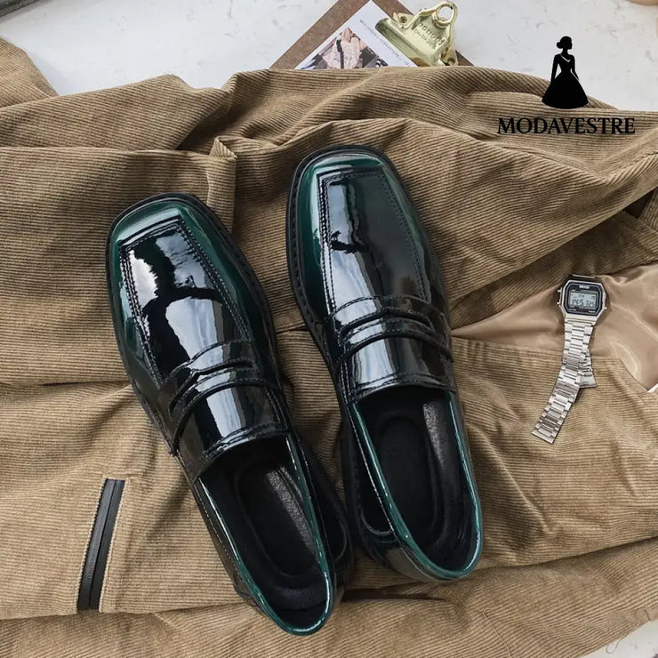 Men’S Shoes Low-Top Thick-Soled Personality Trend All-Match Spring New Breathable Footwear Korean Casual Leather Shoes