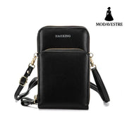 Men’s Shoulder Bag Multifunctional Outdoor Sports Satchel Trend Brand Fashion Vertical Mobile Phone Bag Black