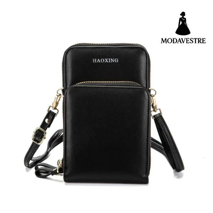 Men’s Shoulder Bag Multifunctional Outdoor Sports Satchel Trend Brand Fashion Vertical Mobile Phone Bag Black