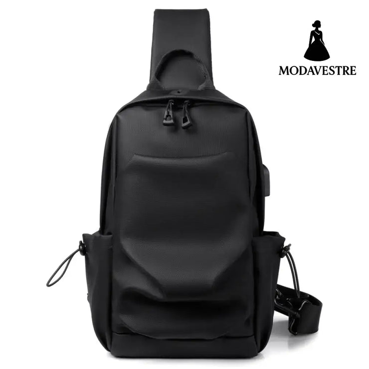 Men’s sports chest bag shoulder bag simple men’s crossbody bag fashionable small shoulder bag black
