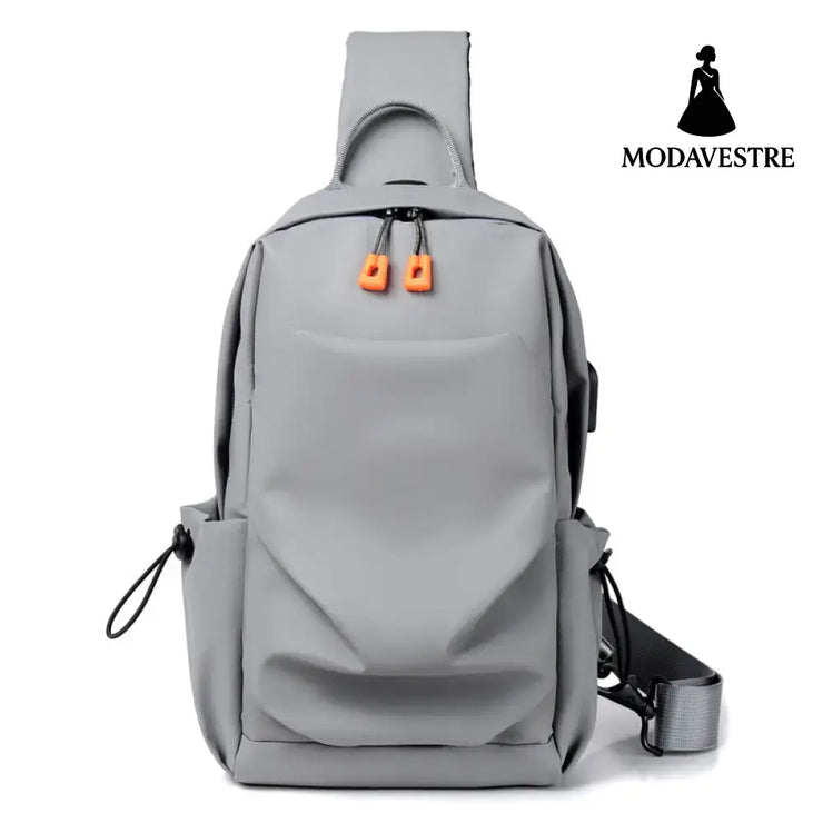 Men’s sports chest bag shoulder bag simple men’s crossbody bag fashionable small shoulder bag gray