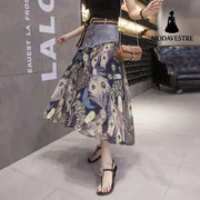 Mesh Stitching Denim Skirt Skirt