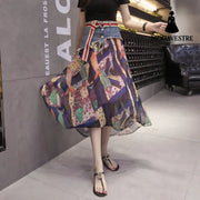 Mesh Stitching Denim Skirt Skirt Small fish / 2XL