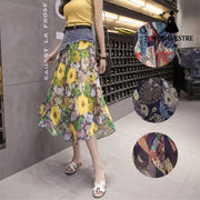 Mesh Stitching Denim Skirt Skirt Yellow / 2XL