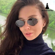 Metal Frameless Sun Glasses Women