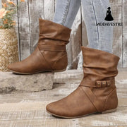 Mid-calf Western Cowboy Boot Women Light Brown / 36