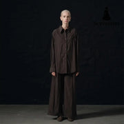 Minimalist Oversized Shirt – Women’s Loose Tencel Button-Up Blouse