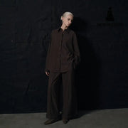 Minimalist Oversized Shirt – Women’s Loose Tencel Button-Up Blouse