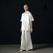 Minimalist Satin Triangle Scarf – Elegant Women’s Silk Look Neck & Head Wrap