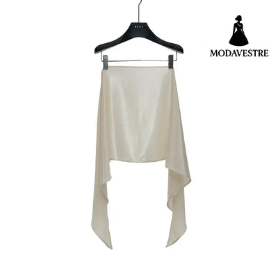 Minimalist Satin Triangle Scarf – Elegant Women’s Silk Look Neck & Head Wrap Apricot / One Size Fits All