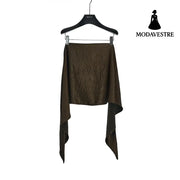 Minimalist Satin Triangle Scarf – Elegant Women’s Silk Look Neck & Head Wrap Chestnut Brown / One Size Fits All