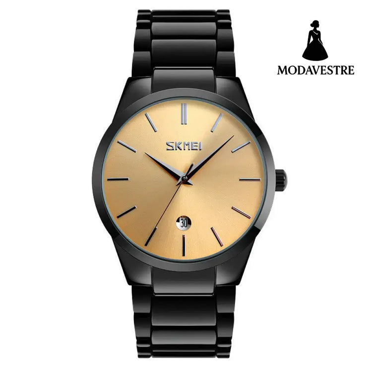 Moment Beauty Fashion Men’s Brand Watch Waterproof Korean Style Trendy Steel Band Quartz Watch A
