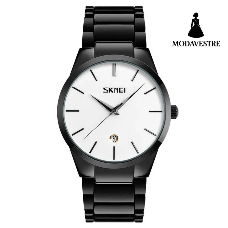 Moment Beauty Fashion Men’s Brand Watch Waterproof Korean Style Trendy Steel Band Quartz Watch B