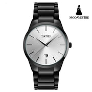 Moment Beauty Fashion Men’s Brand Watch Waterproof Korean Style Trendy Steel Band Quartz Watch C