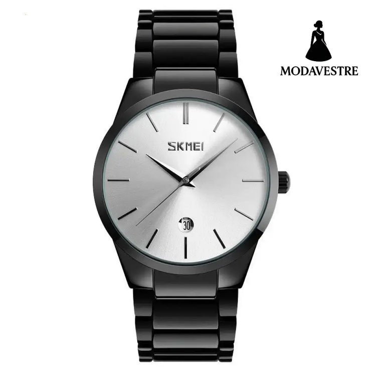 Moment Beauty Fashion Men’s Brand Watch Waterproof Korean Style Trendy Steel Band Quartz Watch C