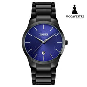 Moment Beauty Fashion Men’s Brand Watch Waterproof Korean Style Trendy Steel Band Quartz Watch D